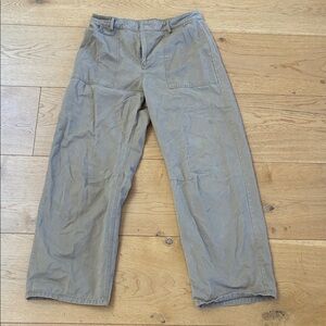 Casual Tan Cropped Barrel Leg Pants